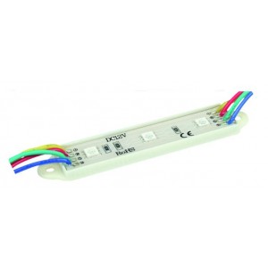 12VDC RGB Waterproof 3 LED Modules - 1M Length / 7 Mod.
