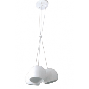 230V 3X60W E14 PENDANT STEEL &amp; ALUMINIUM WHITE