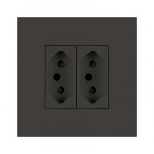 2X N-TYPE Sa 16A Socket Outlet 3X3 Slate Orion PRE-ASS.