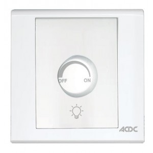Rotary Dimmer Switch 250W White For 3X3 Box