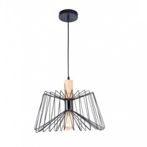 230VAC 60W 1XE27 Pendant Metal And Wood 350DIA.