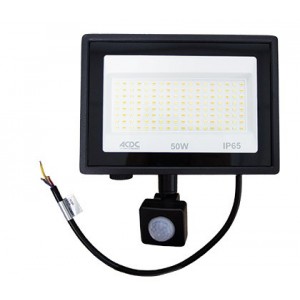 230VAC 50W Cct Adj. LED Alum. Flood Light IP65 C/W Pir