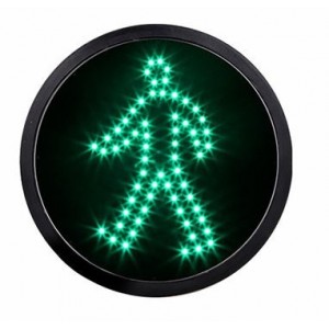 13W GREEN MAN LED TRF LIGHT TRNSP LENS 300mm 86-265VAC