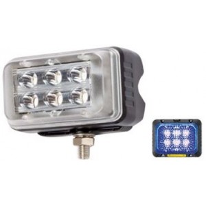 12-24VDC- 1/0.5A- 18W- BLUE LED (3W x 6)STROBE-  IP67