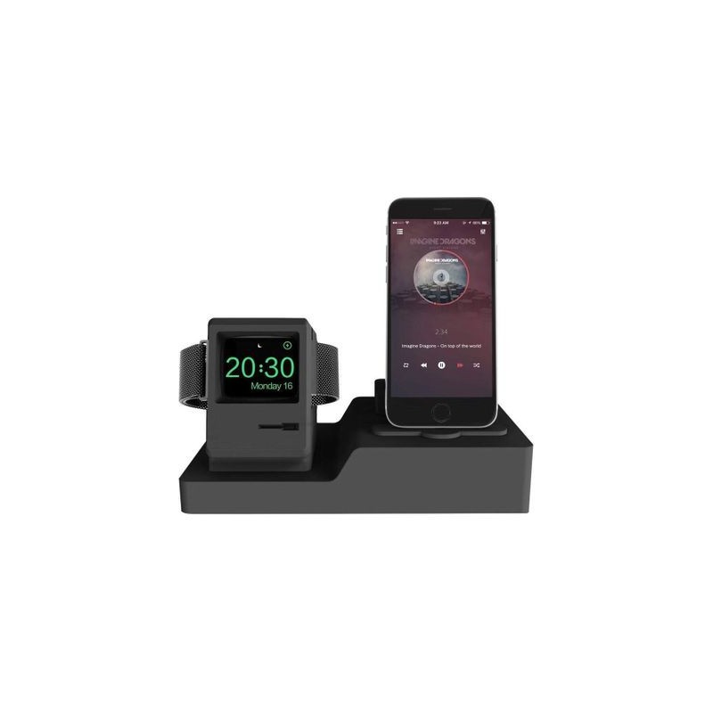 TUFF-LUV - 3 IN Charge Station for Apple Watch/Apple iPhone and Apple EarPods - Black 