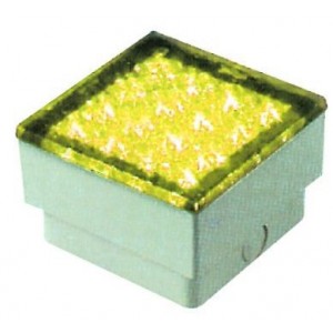230VAC YELLOW 80x80MM BRICK LIGHT IP68