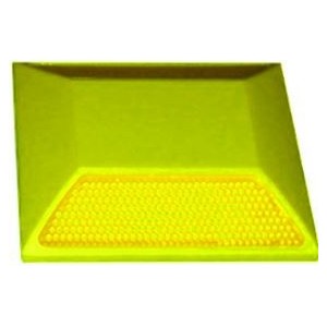 PC ROAD STUD REFLECTOR LIGHT YELLOW 100x100x20