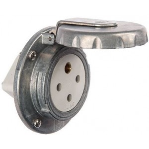 10A 3P+E 230-400VAC METAL-CLAD Round Socket IP66