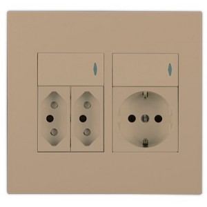 Schuko + 2X N-TYPE Switched Socket 4X4 Champ. Orion PRE-ASS.
