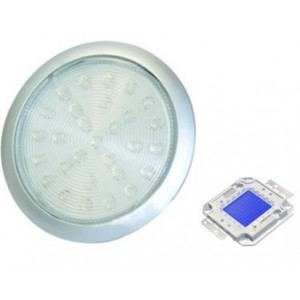 Blue 230V S/STEEL LED Lamp 78.5MM Dia.