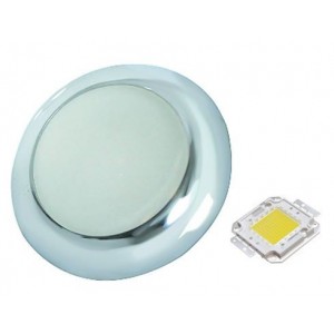 Yellow 230V S/STEEL LED Lamp 74MM Dia.