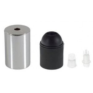 E27 Chrome Metal Lamp Holder Kit For Pendants