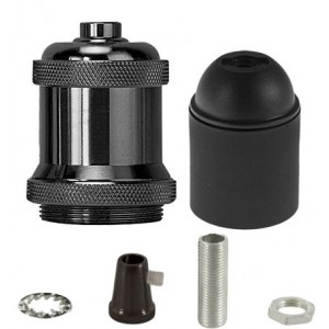 E27 Black Pearl Vintage Metal Lamp Holder Kit For Pendants