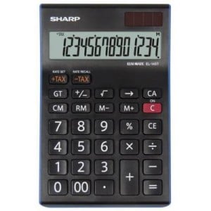 Sharp EL-145T-BL Desk Calculator - 14 Digit Tax