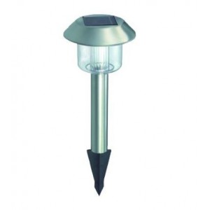 S/STEEL LED SOLAR GARDEN LIGHT 365Hx125DIA. 1.2V 4x50mA