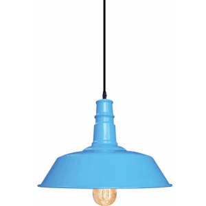 E27 80W ALU. HB PENDANT FITTING 360mm DIA BLUE