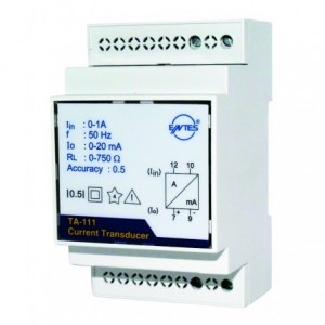 Self Powered Din Rail Transducer In 0-1A AC Out 0-20MA