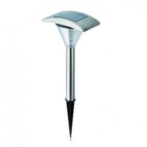 S/STEEL LED SOLAR GARDEN LIGHT 480Hx170DIA. 1.2V 4x50mA