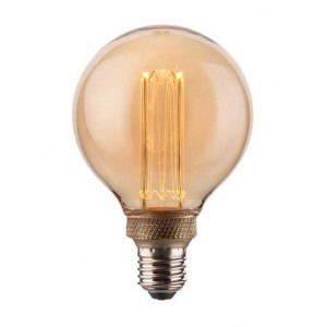 230VAC 4W G95 Glass Filament Effect Lamp E27 1800K Amber