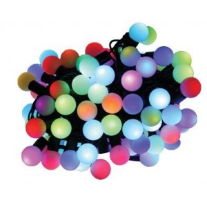 230VAC LED Ball String Light Auto RGB 10M Length 100 LED IP4