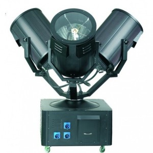 3x10kW 3 HEAD SEARCHLIGHT IP44 20KM BEAM DISTANCE C/W FLIGHT