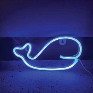 Whale LED Neon Motif Blue 3XAA/USB