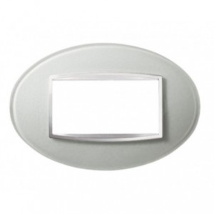 Chorus Art 4-GANG Cover Plate Ice White Glass