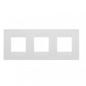 INTERNATIONAL 3x3 GEO COVER PLATE 2+2+2 GANG HORIZ WHITE