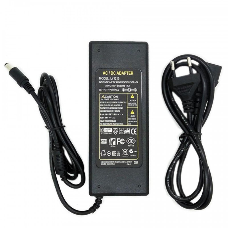 12V 10A AC/DC Adapter for 5050 3528 LED RGB Strip Light  LY1210 Power Supply