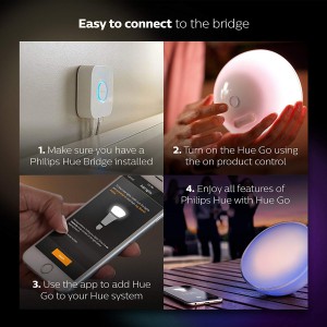 Philips Hue Go White and Color Portable Dimmable LED Smart Light Table Lamp  (Requires Hue Hub, Works with Alexa, HomeKit and Google Assistant), White 