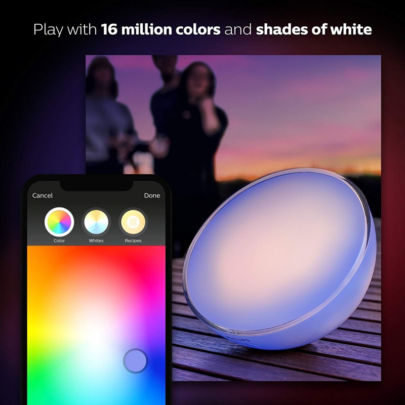 Philips Hue Go White and COLOUR Dimmable LED Smart Table Lamp