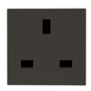 SLATE BRITISH 3 PIN SOCKET 2M (45x45mm)