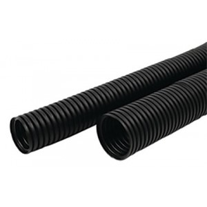 Black 7MM Id / 10MM Od Slit Pp Convoluted Tubing /5M