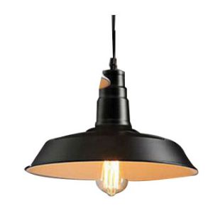 E27 80W ALU. HB PENDANT FITTING 360mm DIA BLACK