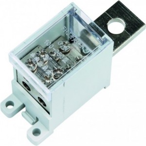 100A 8.5MM DIAM LUG IN AND 4 x 16MM SQ OUT TERMINAL BLOCK