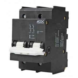 100A 2-POLE 6kA C CURVE MINI RAIL MCB 26mm WIDTH