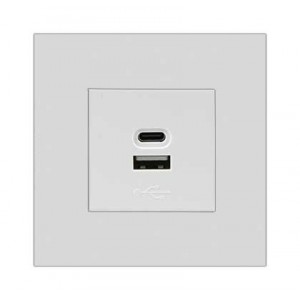 1X Usbc Port 1X 2.1A USB Charger 3X3 White Orion PRE-ASS.