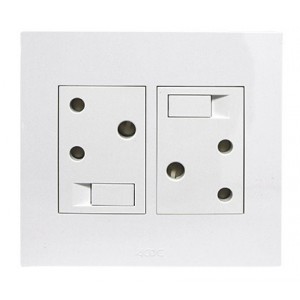 2X 16A Switched Socket Outlet 4X4 White Orion PRE-ASS.