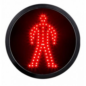 13W RED MAN LED TRF LIGHT TRNSP LENS 300mm 86-265VAC