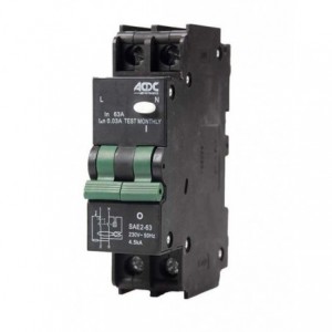 63A 30mA 2P RCD NO OVERLOAD TYPE A