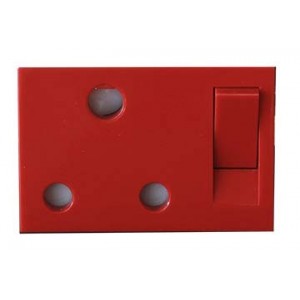 RED DEDICATED 3 PIN 16A SWITCHED SOCKET 3M (67.5x45mm)