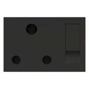 SA 3 PIN 16A SWITCHED SOCKET 3M BLACK (67.5x45mm) ORION