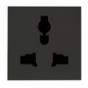 BLACK MULTI STANDARD 3 PIN SOCKET 2M (45x45mm)