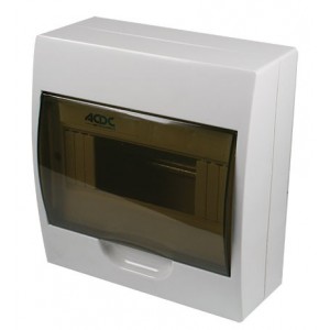 White Din Db 8-WAY Surface With Door And Tray