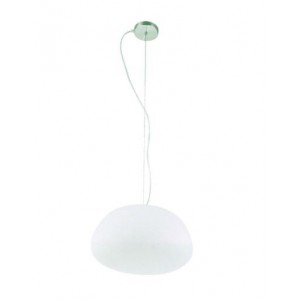 1x E27 CHROME BASE-WHITE SHADE-DIA 42CM LIGHT FITTING