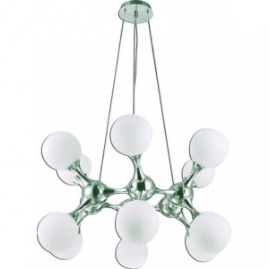 12 x 40W- E14- IRON + GLASS PENDANT 750 x 1200H