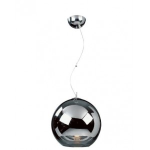 230V 60W E27 Pendant Light Chrome Glass