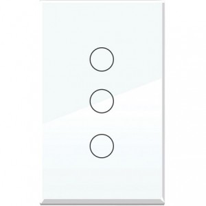 3-GANG  WHITE GLASS PLATE  2x4