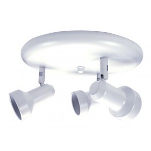 230V 3XGU10 Round Base Spot Light Fitting White