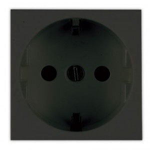 BLACK EURO 2 PIN 16A SOCKET 2M (45x45mm)